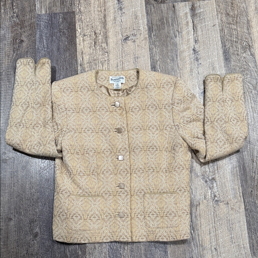 Pendleton Women's Beige Textured Blazer Vintage